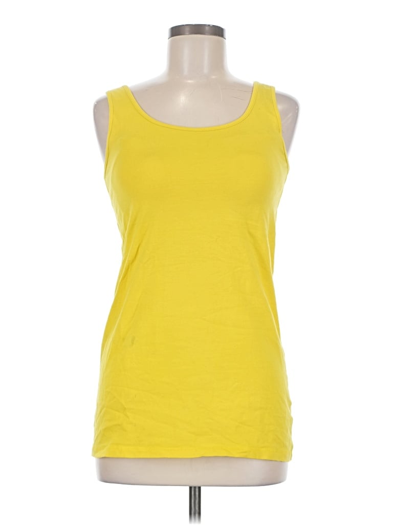 Pre-owned Duluth Trading Co. Tank Top Yellow Strapless Neckline Tops