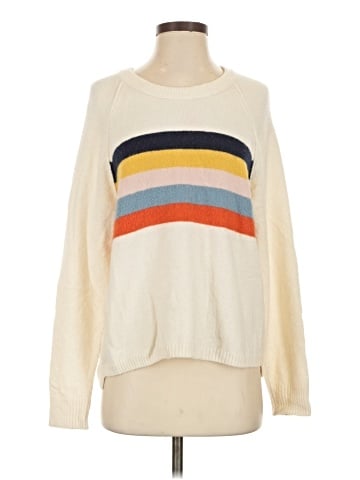 Madewell Placed Stripe Allister Pullover Sweater in Coziest Yarn (view 1)
