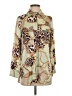 Timing Animal Print Green Long Sleeve Blouse Size S - photo 1