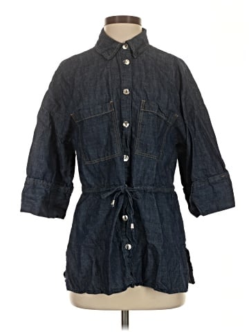 Zara 3/4 Sleeve Button-Down Shirt (view 1)