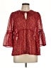 Lucky Brand 100% Polyester Red 3/4 Sleeve Blouse Size L - photo 1