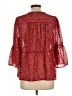 Lucky Brand 100% Polyester Red 3/4 Sleeve Blouse Size L - photo 2