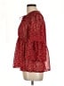 Lucky Brand 100% Polyester Red 3/4 Sleeve Blouse Size L - photo 5