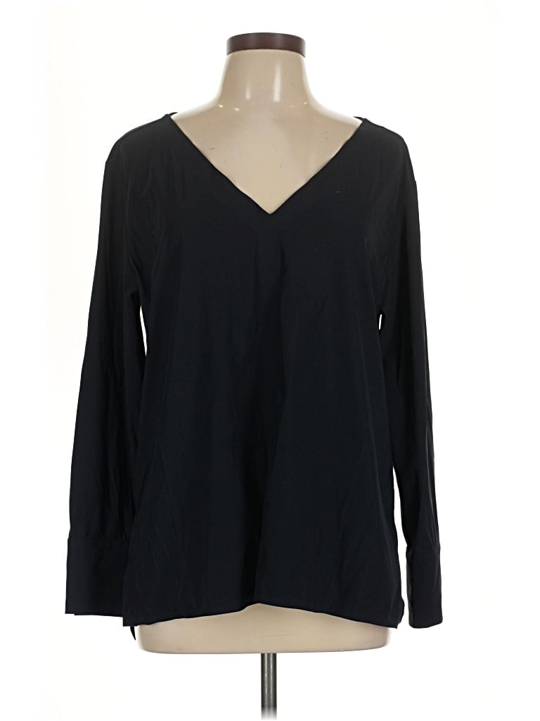 Pre-owned Aday Long Sleeve Blouse In Black