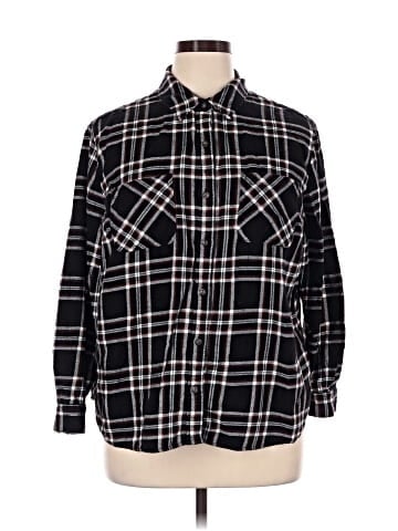 a.n.a. A New Approach Long Sleeve Button-Down Shirt (view 1)