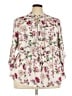 Orange Kiss 100% Polyester Floral Ivory 3/4 Sleeve Blouse Size 3X - photo 1