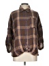 Gilli 100% Cotton Plaid Brown 3/4 Sleeve Button-Down Shirt Size L - photo 1