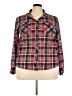 Just Be... 100% Polyester Plaid Red Long Sleeve Blouse Size 3X - photo 1