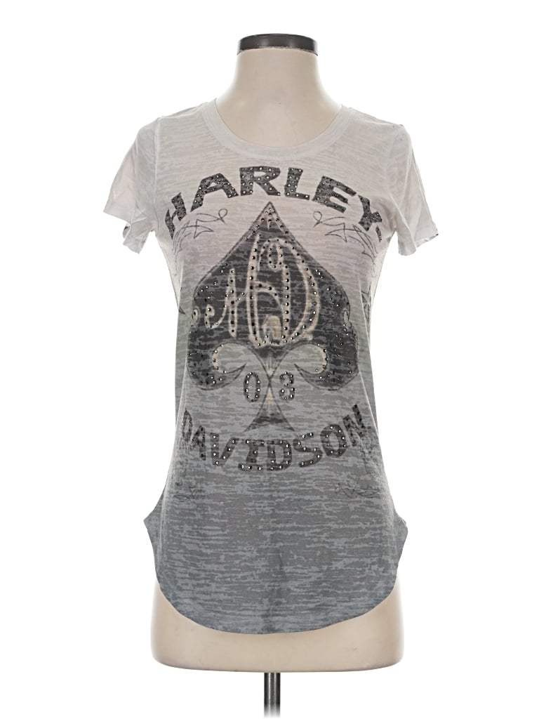 Pre-owned Harley Davidson Short Sleeve T-shirt In Gray