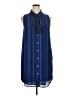 MICHAEL Michael Kors 100% Polyester Stripes Blue Casual Dress Size 14 - photo 1