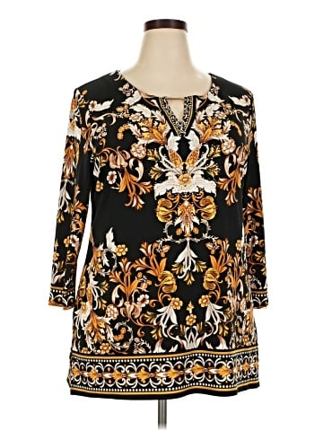 JM Collection 3/4 Sleeve Blouse (view 1)