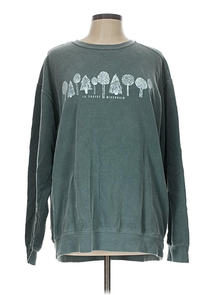 Pre-owned Comfort Colors Sweatshirt In Teal