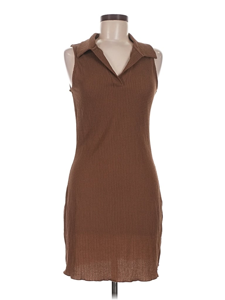 Pre-owned Mng Casual Dress In Brown