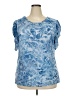 Ashley Stewart Blue Short Sleeve Blouse Size 18 - photo 1