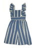 Bonnie Jean 100% Polyester Stripes Blue Romper Size 12 - photo 1
