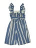 Bonnie Jean 100% Polyester Stripes Blue Romper Size 12 - photo 2