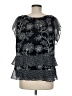 CAbi 100% Polyester Black Short Sleeve Blouse Size M - photo 2