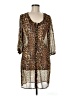 Express Animal Print Brown 3/4 Sleeve Blouse Size M - photo 1