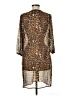 Express Animal Print Brown 3/4 Sleeve Blouse Size M - photo 2