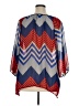 New Directions 100% Polyester Chevron-herringbone Stripes White Blue 3/4 Sleeve Blouse Size 1X - photo 2