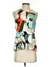 Akemi + Kin Floral Orange Teal Sleeveless Blouse Size S - photo 1