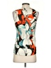 Akemi + Kin Floral Orange Teal Sleeveless Blouse Size S - photo 2
