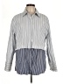 Gap Stripes Gray Long Sleeve Button-Down Shirt Size M - photo 1