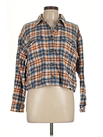 American Eagle Outfitters 3/4 Sleeve Button-Down Shirt (view 1)