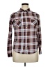 Passport Plaid Brown Burgundy Long Sleeve Button-Down Shirt Size XL - photo 1