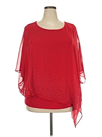JM Collection Short Sleeve Blouse (view 1)
