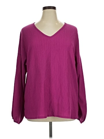 Cotton Bleu Long Sleeve Blouse (view 1)