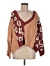 Pol 100% Acrylic Animal Print Brown Poncho Size M - photo 1