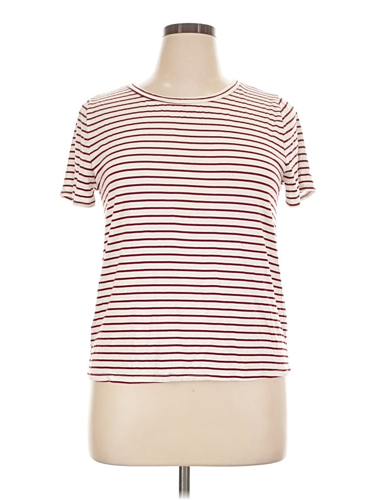 Pre-owned Green Envelope Short Sleeve T-shirt In Burgundy