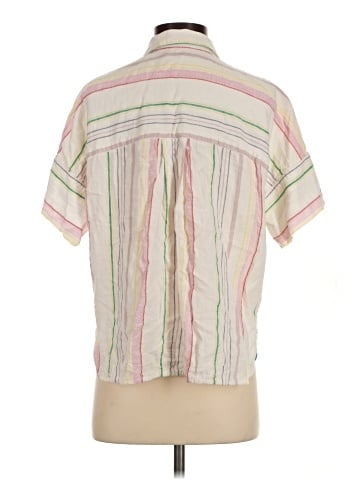 Madewell Linen-Blend Daily Shirt in Rainbow Stripe (view 2)