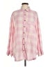Free People Checkered-gingham Pink Long Sleeve Button-Down Shirt Size M - photo 1