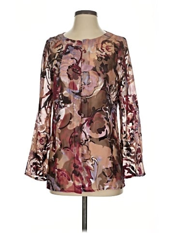 Due Per Due Long Sleeve Silk Top (view 1)