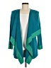 misook Color Block Solid Green Teal Cardigan Size M - photo 1