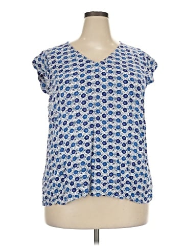 Skies Are Blue Short Sleeve Blouse (view 1)