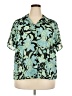 JM Collection 100% Polyester Tropical Green Short Sleeve Blouse Size 20 - photo 1