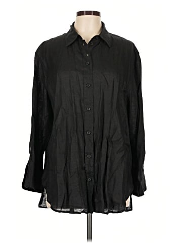 Zara 3/4 Sleeve Button-Down Shirt (view 1)
