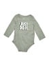 Nike Graphic Gray Long Sleeve Onesie 6-9 MO / 9 MO - photo 1