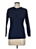 Isotoner 100% Polyester Blue Long Sleeve Polo Size M - photo 1