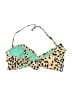 Bar III 100% Polyester Animal Print Gold Swimsuit Top Size M - photo 2