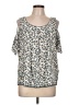 Max Studio 100% Rayon Ivory Short Sleeve Blouse Size L - photo 1