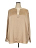 Vince. 100% Polyester Tan Long Sleeve Blouse Size 3X - photo 1