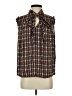 L.L.Bean White Brown Sleeveless Blouse Size 2 - photo 1