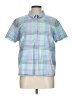 L.L.Bean 100% Cotton Tweed Blue Short Sleeve Button-Down Shirt Size L (estimated) - photo 1