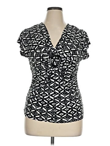 White House Black Market Short Sleeve Blouse (view 1)