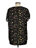 Pleione 100% Polyester Floral Black Short Sleeve Blouse Size M - photo 2