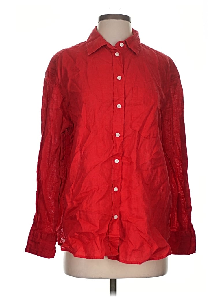 Pre-owned Gap Long Sleeve Button Down Shirt In Red